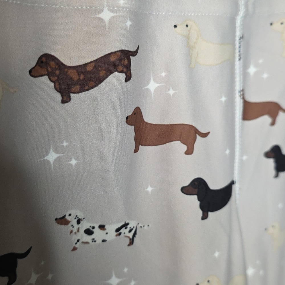Woof & Ween Light Gray Dachsund Print Leggings Sz Small - Picture 2 of 5